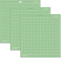 3 PCS Grip Cutting Mats, Non-Slip 12x12 Inch Green Cut Mats, Standard Sticky Grip Mat Compatible with Cricut Explore Air/Air 2/Maker Series Cutting Machines, Cutting Mats for Crafts DIY