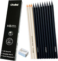 HB Cool Black Pencil Set 9 Pre-Sharpened Pencils,3 Pen-Shaped Erasers & 1 Sharpener, Drawing pencil School Pencil Artist Pencils Sketching Pencil sharpener