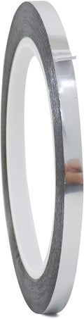 WOD MPFT2 Silver Metalized Polyester Mylar Film Tape with Acrylic Adhesive, 1/4 inch x 72 ft. Vibrant Mirror Silver Tape, Decor Tape for Detailing Accent Wall, Graphic Arts, Car and Boat Trim