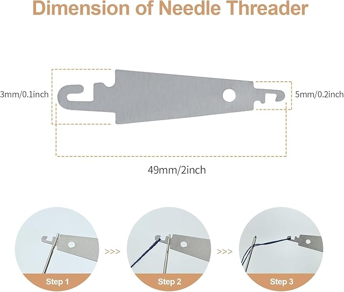 37Pcs Sewing Tool Set, Big Eye Steel Sewing Needle Kit, Multisize Threader and Needle Repair Kit Stainless Steel Needles for Hand Sewing Kit with Thread Ripper, Needle Threaders, Threads and Thimbles.