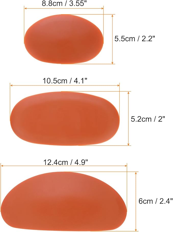 HARFINGTON 3pcs Pottery Ribs, Soft Silicone Rubber Clay Ceramic Sculpting Tools Set for Finishing Shaping and Smoothing Removing Finger Marks