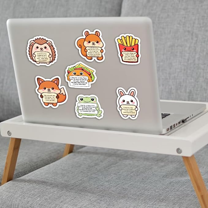 50PCS Emotional Support Animal Stickers – Affirmation Sticker Pack for Adults or Kids Cute Inspirational Buddies for Water Bottles, Laptops, Phones, Positive Quote Vinyl