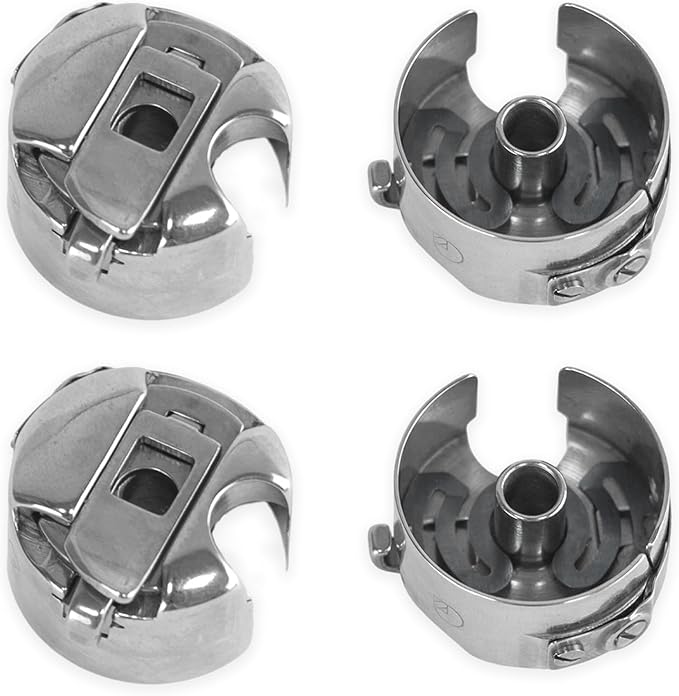 4Pcs Bobbin Case Stainless Steel for Industrial Sewing Machine Single Needle Sewing Machine for Front Loading