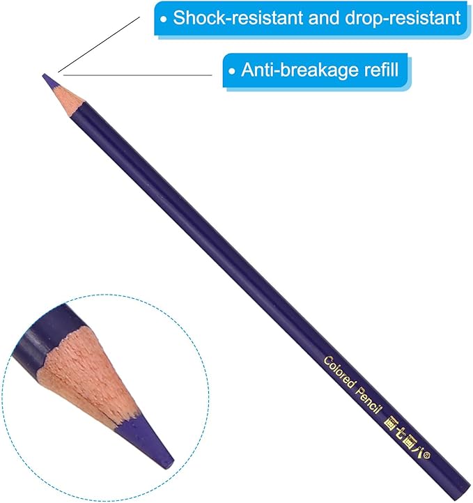 PATIKIL Blue Lotus Colored Pencils Set,6 Pcs Oil Color Pencils Wooden Coloring Drawing Pencil for Artists Art Painting