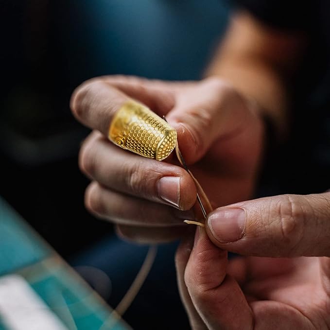 ZESION 4Pcs Sewing Thimbles, Metal Thimbles for Hand Sewing Finger Protector, Quilting Craft Accessories for Knitting Needlework DIY Tools, Silver