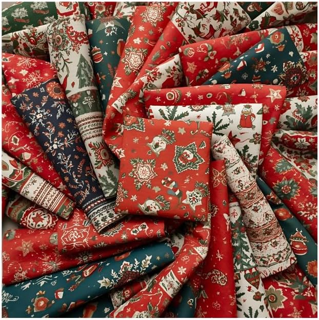 Christmas 8 Piece Fat Quarter Set 18" x 21" Mystery Bundle Precut
