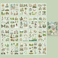 MAFELOE 20 Pages PET Scrapbook Stickers, Aesthetic Deco Supplies for Journaling Junk Bullet Diary Album Calendars-Travel Scenery Series-Green (Y3-P-SSYS)