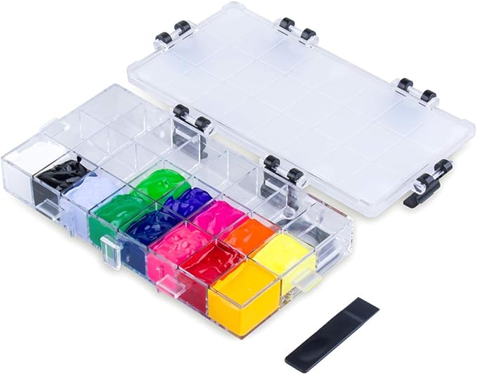 Transon Paint Storage Palette Box 24 Wells Airtight Stay Wet for Watercolor, Gouache, Acrylic and Oil Paint