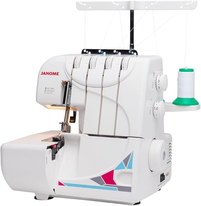 Janome MOD-8933 Serger with Lay-In Threading, 3 and 4 Thread Convertible with Differential Feed