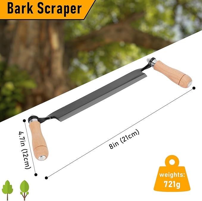 8'' Draw Knife,Draw knife debarking tool,Curved Draw Knife Draw Shave Tool Woodworking Debarking Hand Tool, Wood Razor Shaving Wood Barking Tool,Bark Peeler,Drawing Knife, Draw Shave
