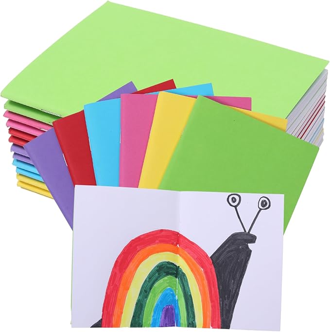 24 Pack Blank Books for Writing Stories, Mini Notebooks Bulk Small Unlined Journals, 24 Sheets/48 Pages Pocket Notebooks for Drawing, Sketching, Journaling, 4.3 x 5.6 Inches (Colorful Covers)