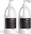 Nicpro 2 Pack White Large Acrylic Paint Set (69 oz, 2040 ml) Rich Art Painting Supplies Non Toxic for Multi Surface, Canvas, Wood, Leather, Fabric Stone Craft, for Beginners & Artists with Pump