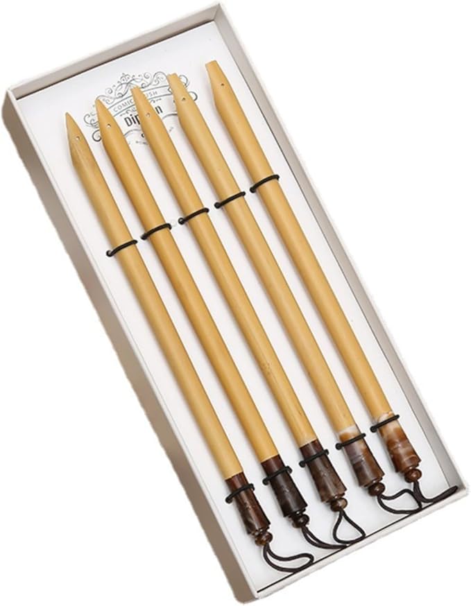 Pens, 5PCS Calligraphy Dip Pen, Vintage Handcrafted Manga Calligraphy Pens for Writing Drawing Painting (Bamboo Tip Set)