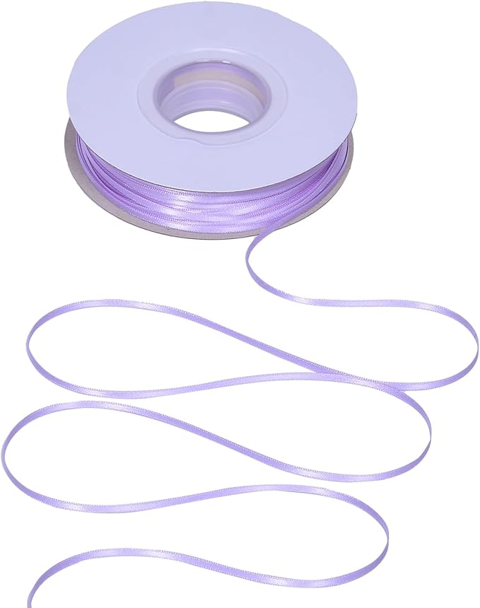 YAMA Light Purple Double Faced Satin Ribbon 1/8 Inch 100 Yards Lavender Ribbon for Gift Wrapping Crafts Hair Bows Wedding Party Decoration
