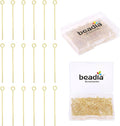 14K Gold Plated Open Eye Pins Non Tarnish 20mm 200pcs for Jewelry Making Findings