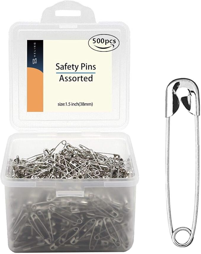1.5Inch/38mm Safety Pins Bulk (38mm-500pcs)