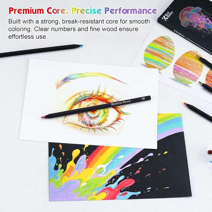 Stocking Stuffers, Art Supplies, 12 Rainbow Colored Pencils, Teen Girl Gifts Trendy Stuff, Multicolored Cool Stuff Fun Art Pencil Teen Girl Gifts Trendy Stuff for Coloring, Drawing