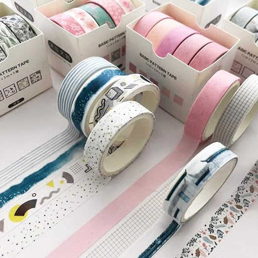 YUBX 5 Rolls Washi Tape Set Creative Basic Skinny Decorative Tapes for Arts, DIY Crafts, Bullet Journals, Planners, Scrapbooking, Wrapping (Vine)