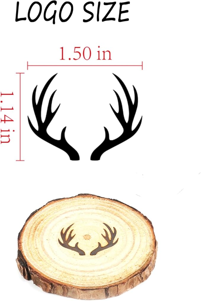 AIMOADO Antlers Branding Iron, 1 1/2" Brass Branding Iron Stamp for Hats Wood Leather