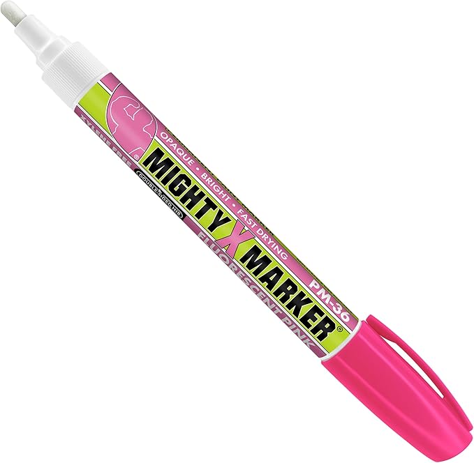 PM-36 Paint Marker, 2.3mm Bullet Tip, Permanent & Waterproof, DIY Crafts, Drawing, Glass, Ceramic, Stone, 6 Bonus Reversible Tips, Made in USA, Fl. Pink 6 Pack