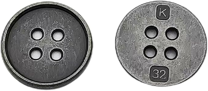 20PC Sewing Metal Buttons 4 Hole Antique Silver Round Vintage Crafts Buttons 20mm
