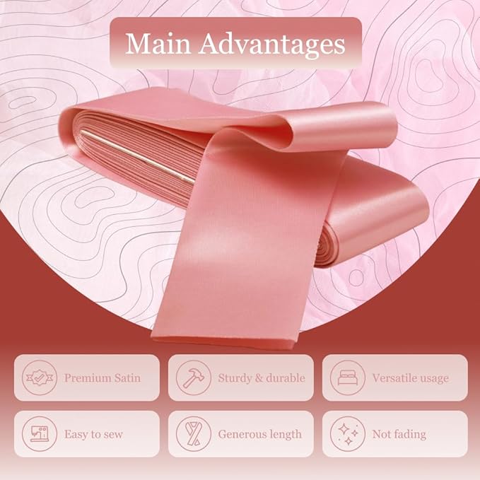 Hot Pink Satin Blanket Binding 2 Inch x 4 3/4 Yards Single Fold Tape for Quilt Edging Pink Smooth Finish Easy to Sew On Durable Trim Material Ideal for Blanket Crafts DIY Projects Sewing