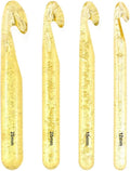 Mdoker Huge Crochet Hook Set Size 12mm(O)/15mm(P/Q)/20mm(S)/25mm(U) Large Crochet Hooks Needles for Giant Chunky Yarn Carpet Scarf Bulky Wool Roving Weaving