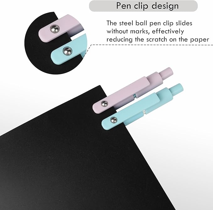 Ddaowanx Gel Pens, 5 Pcs 0.7mm Quick Dry Black Ink Pens Fine Point Smooth Writing Pens, Cute Office School Supplies Gifts for Women (5 Pcs Gradient-Black Ink)