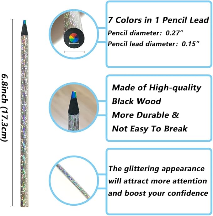 Rainbow Pencils 20pcs Multi Colored Pencils for Adult & Kids, Gift for Boys Girls Birthday Easter Halloween Christmas Stocking Stuffers