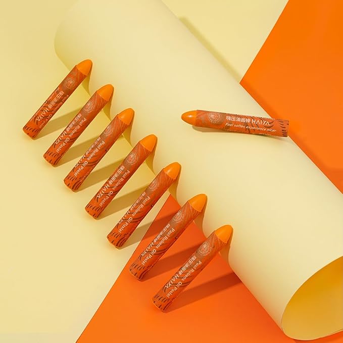 Paul Rubens Bright Yellow Oil Pastels (8 Pack) - Ultra-Creamy & Blendable, Bullet Tip for Precision - Premium Art Supplies for Drawing, Sketching & Painting - Ideal for Artists, Students & Beginners