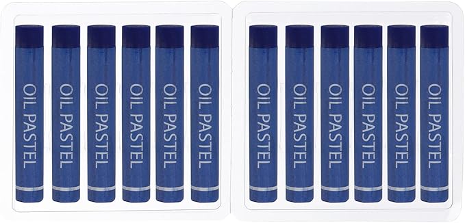 PATIKIL Dark Blue Oil Pastels, 12Pcs Soft Oil Crayons Creamy Pastels Stick Art Supplies for Art Painting Drawing Blending Graffiti for Artists Beginners