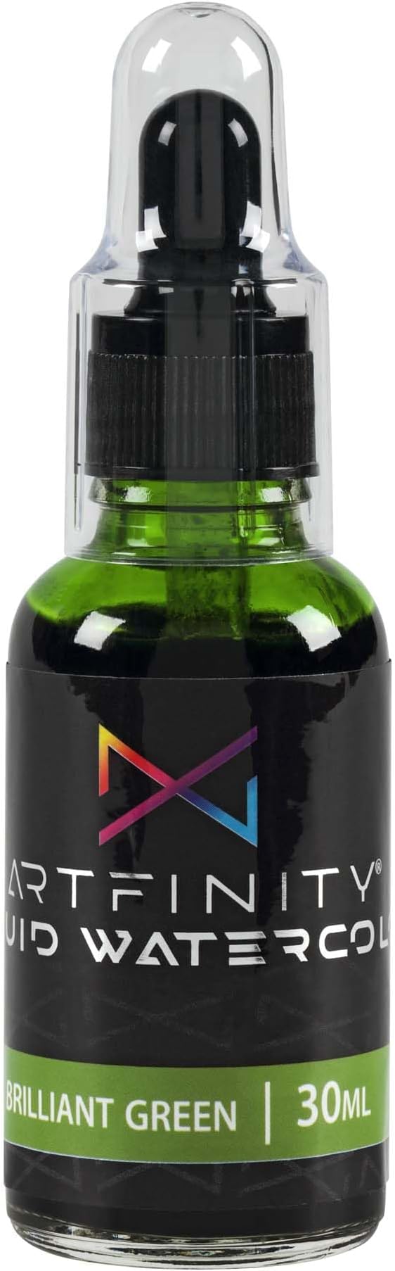 Liquid Watercolor Paint 30 ml Bottle, Brilliant Green - Vibrant Dye-Based Liquid Watercolor w/Glass Pipette, Fast-Drying, Fine Art Paint for Calligraphy, Airbrushing & Traditional Art