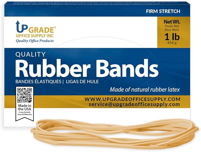 Upgrade Office Supply UPG225117BPK3 Rubber Bands, Size 117B (7 x 1/8), 600 Bands, 1 lb 3-Pack, USA