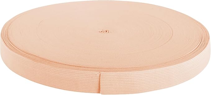 Mandala Crafts Wide 3/4 Inch Nude Elastic Bands Spool for Pants Waistbands Sewing and DIY Crafts, 50 YD Stretchy Flat Fabric Strap Knit Elastic Band for Wig