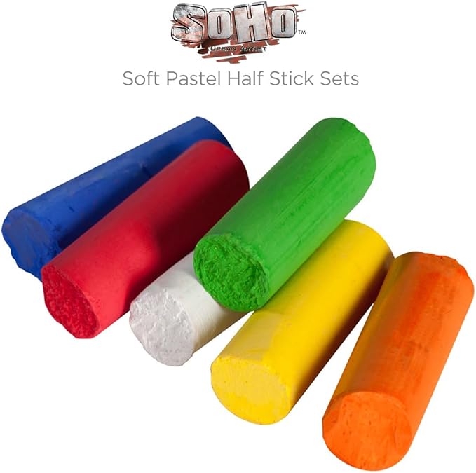 Soho Urban Artist Soft Pastels Set of 120 Unique, Vibrant Colors - Half Stick 1.3" Long, Soft Pastels for Artists, Velvety Texture, Lightfast, Perfect for Layering & Blending