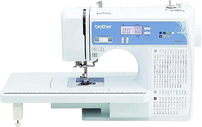 Brother XR9550 Sewing and Quilting Machine (White) Bundle with 36-Piece Bobbins and Sewing Threads with Case (2 Items)