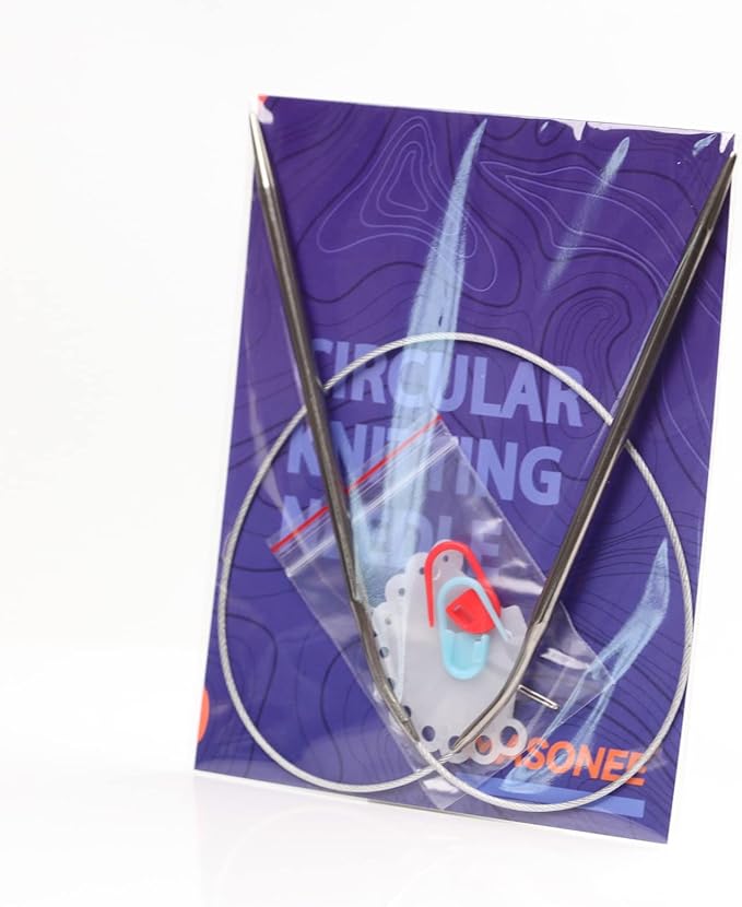 Stainless Steel Circular Knitting Needles Size 7 24inch Length Sweater Circular Needle for Handmade Projects DIY Knitting Size 7 (4.5mm)