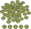 HARFINGTON 50pcs Sewing Button 23mm (7/8 Inch) 4 Holes Resin Thickened Round Crafting Replacement Buttons for Clothing DIY Crafts Decoration, Green