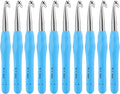 Vodiye 10PCS Crochet Hooks, Professional Extra Long 10.0mm Crochet Hook, Ergonomic Handle Crochet Hooks Set, Crochet Needle for Beginners and Experienced Crochet Hooks Lovers (10pcs - 10mm)