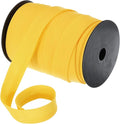 MECCANIXITY 1 Inch Double Fold Bias Tape Polyester Continuous Bulk Bias Tape for Sewing,Seaming Quilting Hemming Binding Crafts (Yellow 55 Yards)