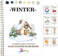 Watercolor Workbooks Coloring Book Beginner Friendly Painting Kit Easy Nature Scenes Paint Set Art Crafts for Creative Exploration Gift for Adults (Winter, Without Palette)
