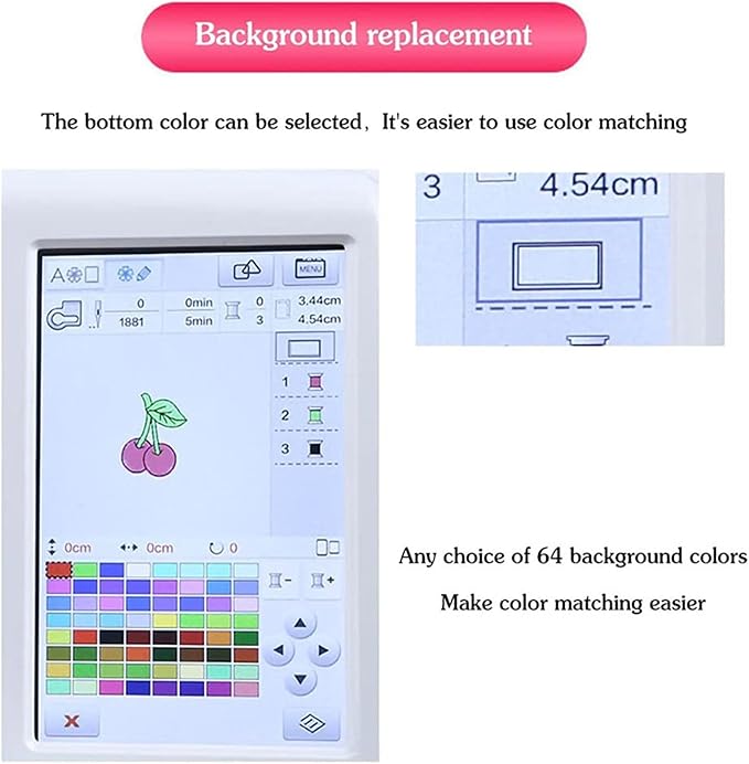 NOLLAM Multi-Function Embroidery Sewing Machine, Electric Digital Embroidery Machine,Home Mini Sewing Machine,with 7-Inch LCD Touch Screen,for Home Decoration,Clothing, Crafts