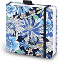Mifuner Square 5.1x 5.1 165gsm Colored Pencil Paint Journal Hardbound 128pgs (64 Sheets Front Back Cold Pressed) Travel for Colored Pencil Sketch Handmade Cloth Cover Notebook. Blue Lotus