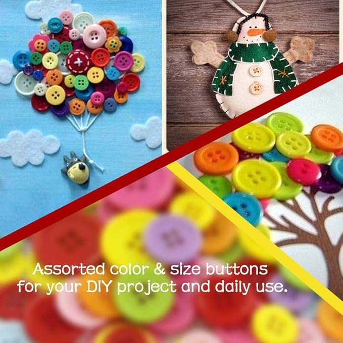 Greentime 4800-5000PCS Mix Color Assorted Sizes Round Resin Buttons for Crafts Sewing DIY Manual Button Handmade Ornament Buttons