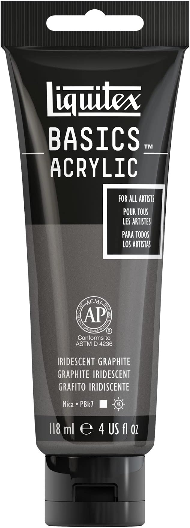 Liquitex BASICS Acrylic Paint, 118ml (4-oz) Tube, Iridescent Graphite