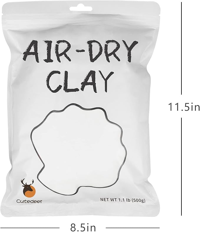 Cutedeer White Air Dry Clay, 1.1lb Foam Modeling Clay, Soft Squishy Molding for Kids Adults, Arts & Crafts Project Slime Supplies(1.1lb - 1 Pack, White)
