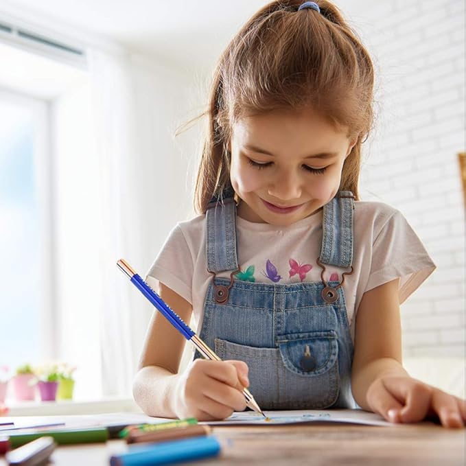 ThEast Valentines Day Gifts for Kids, 30 Rainbow Pencils Party Favors, Easter Basket Stuffers Essentials for Teens, 4 in 1 Colored Pencils for Kids, Goodie Bags Stuffers