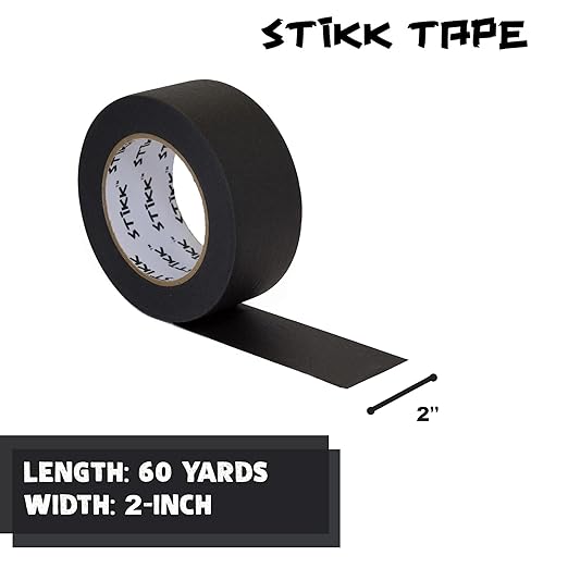 STIKK Painters Tape - 1pk Black Painter Tape - 2 inch x 60 Yards - Paint Tape for Painting, Edges, Trim, Ceilings - Masking Tape for DIY Paint Projects - Residue-Free Painting Tape