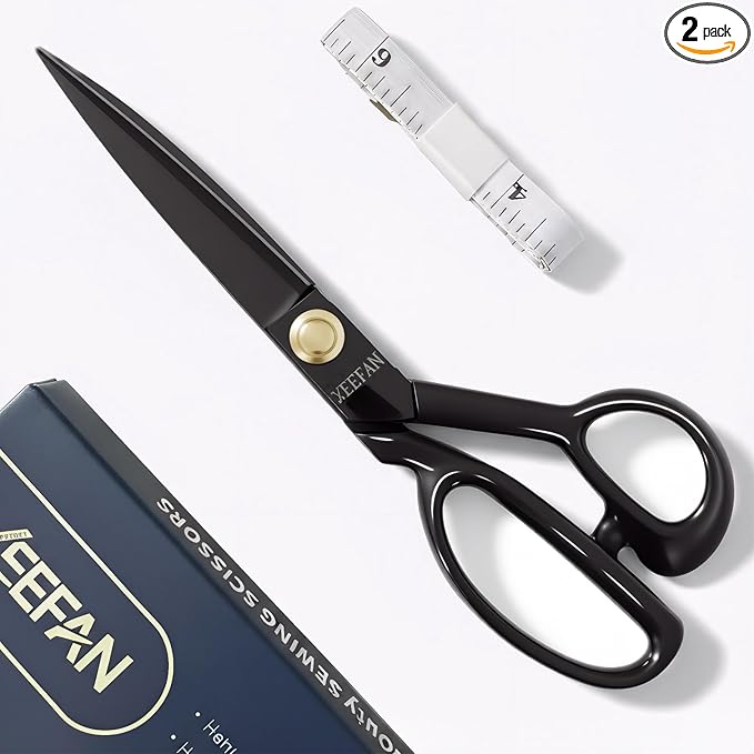 Fabric Scissors 9 Inch Professional Sewing Shears for Fabric,Cloth Cutting Sharp Heavy Duty Scissors Large High Carbon Steel Tailor Shears for Home Office School (9 inch)