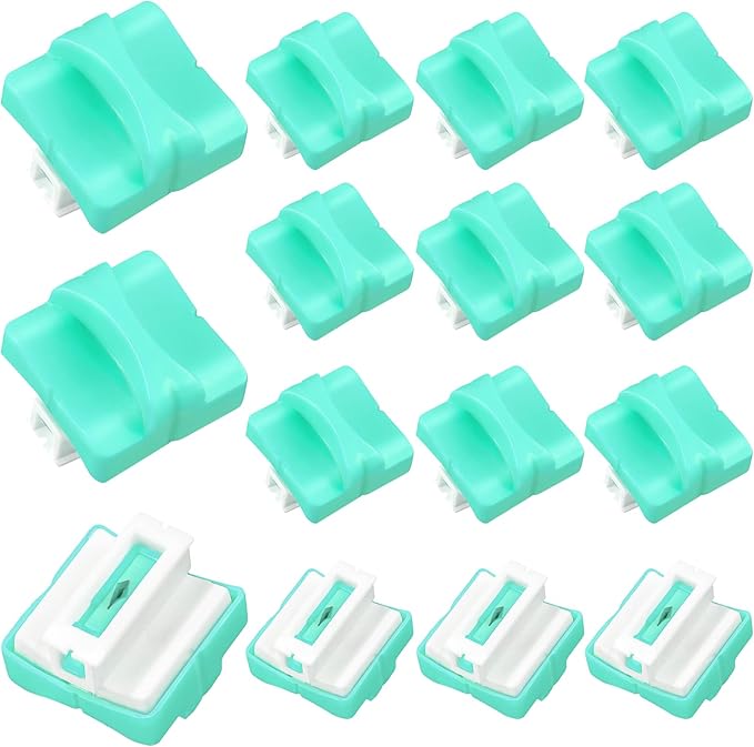 15 Pieces Paper Cutter Replacement Blade with Security Safeguar Paper Trimmer Blades Refill(Mint Green)